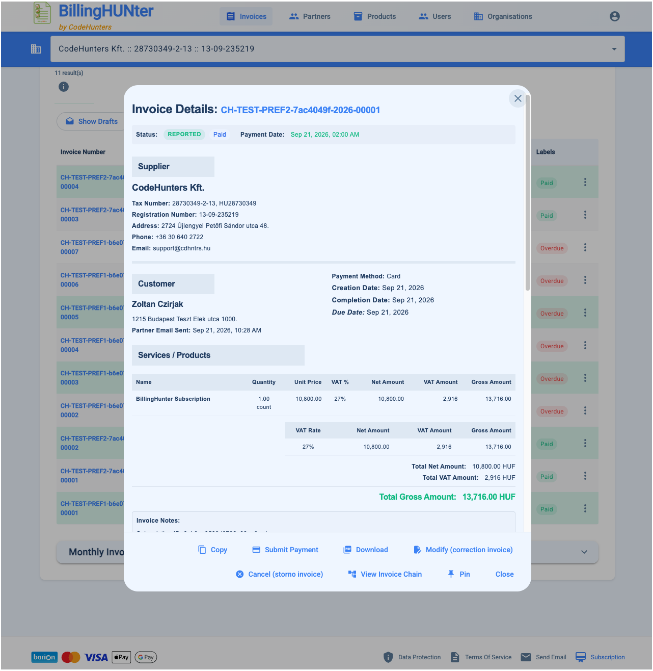 BillingHUNter — app screenshot 2